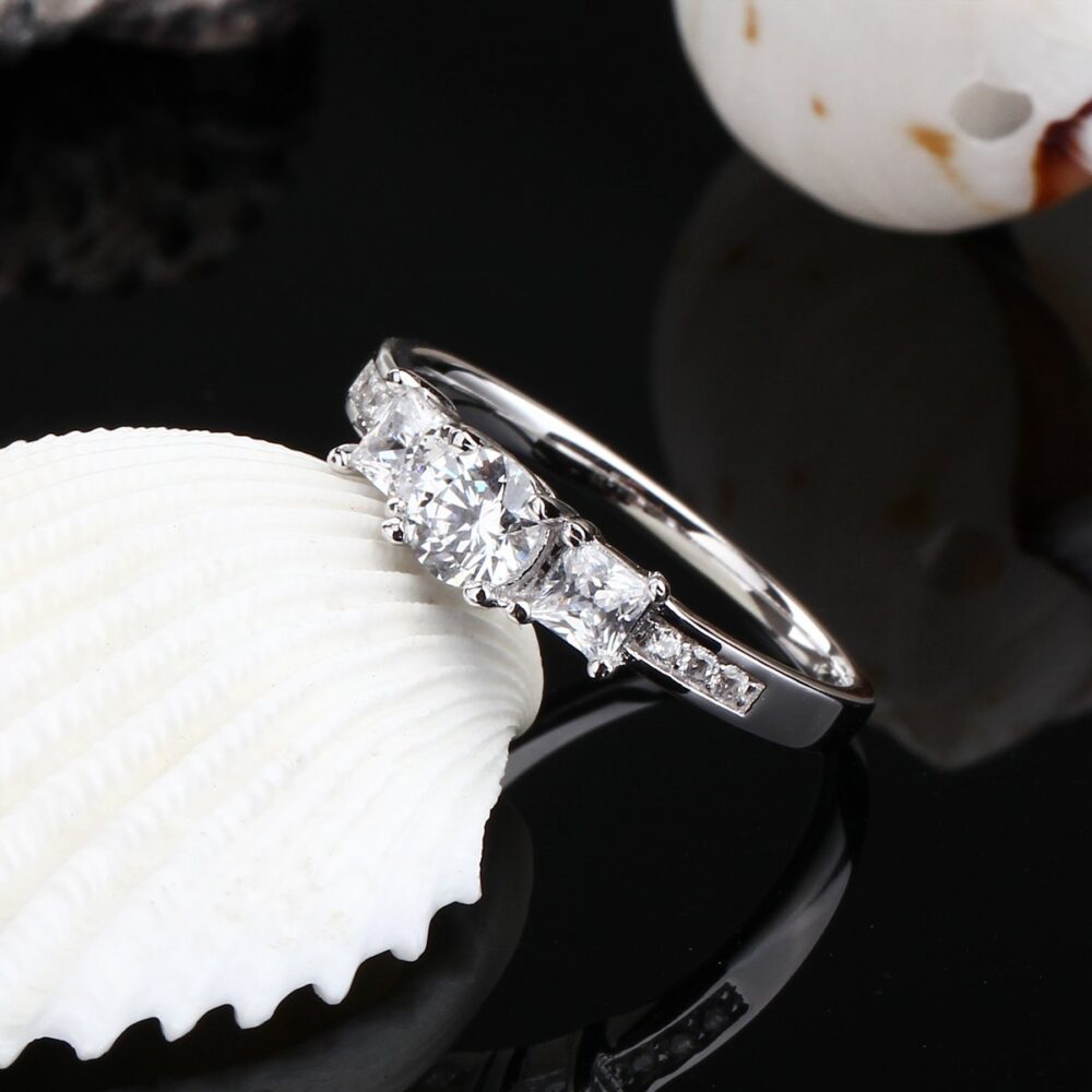 Sterling Silver Ring on a white shell