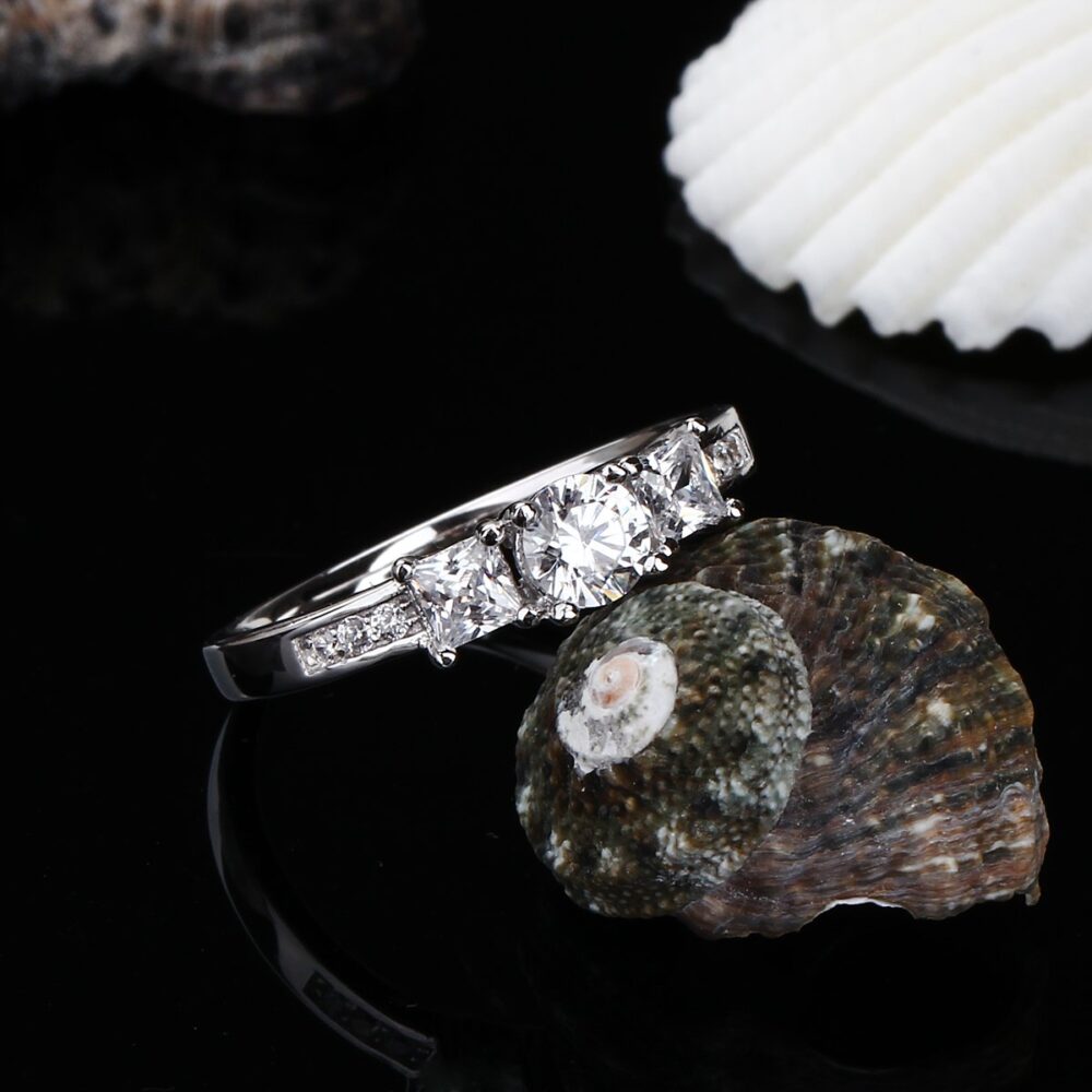 Sterling Silver Ring on a shell