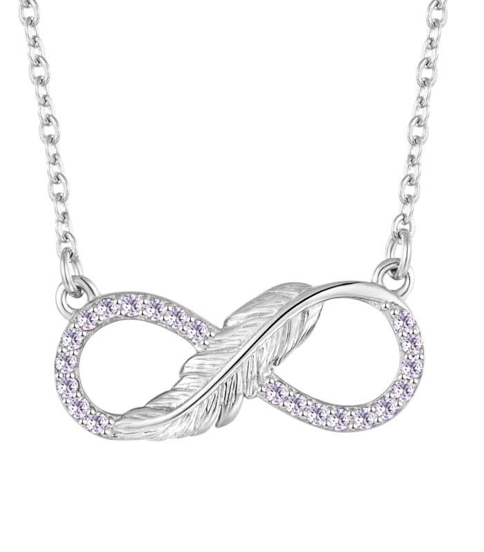 Sterling Silver Infinity Leaf Necklace