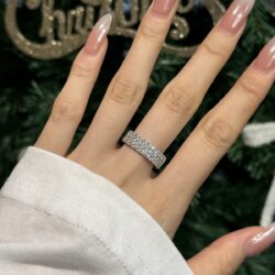 Lustre Layers – Chunky Sterling Silver Wedding Band - Image 2