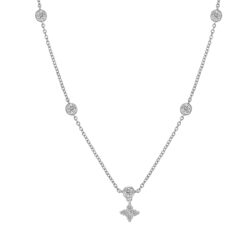 Christmas Lucky Clover – S925 Silver Link Chain Four Leaf Clover Necklace