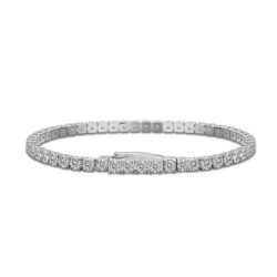 925 Sterling Silver Tennis Bracelet Paved With Zircon Diamond for Women 3mm