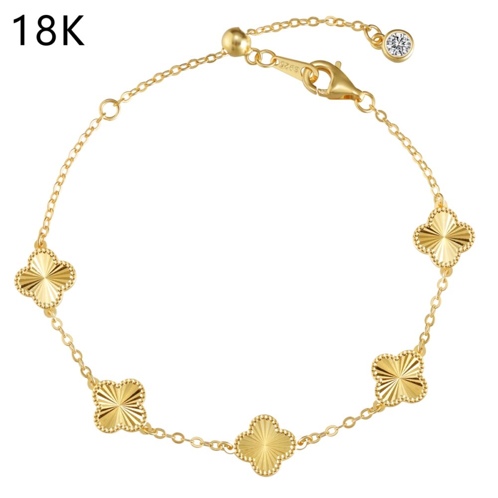 18K Gold-Plated 925 Sterling Silver Clover Essence Bracelet