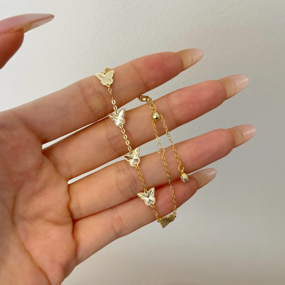 Grace in Gold – The 18K Gold-Plated Butterfly Essence Bracelet - Image 2
