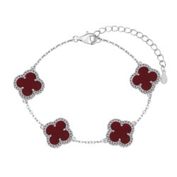 Silver Clover Essence: 925 Sterling Silver Luck Bracelet