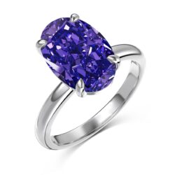 Violet Embrace 925 Sterling Silver Ring – Oval-Cut Purple Stone, Elegant Statement Jewelry - Image 2