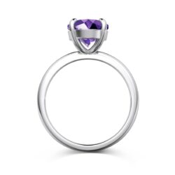 Violet Embrace 925 Sterling Silver Ring – Oval-Cut Purple Stone, Elegant Statement Jewelry - Image 4