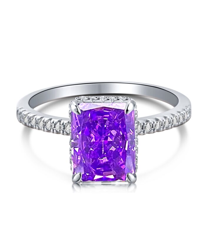 Royal Amethyst 925 Sterling Silver Ring – Statement Purple Stone, Elegant Gift for Women