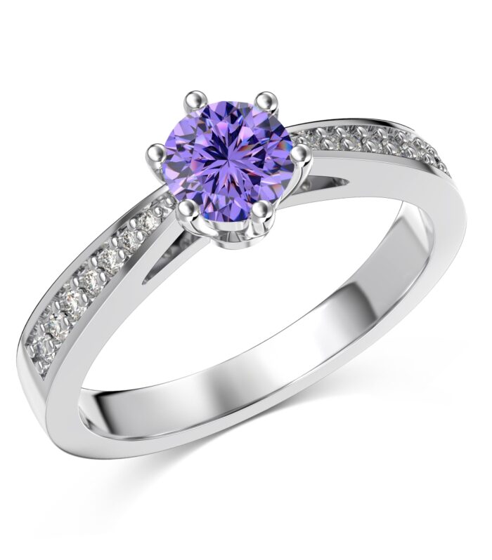 Solene Amethysté - 925 Sterling Silver Solitaire