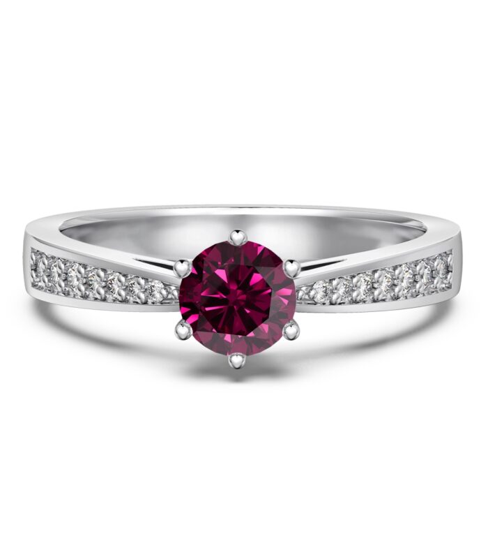 Solene Rouge - 925 Sterling Silver Solitaire Ring