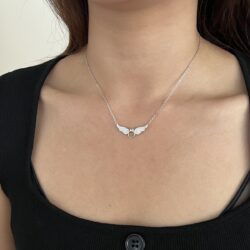 Halo Wing Embrace Necklace - 925 Sterling Silver - Image 4