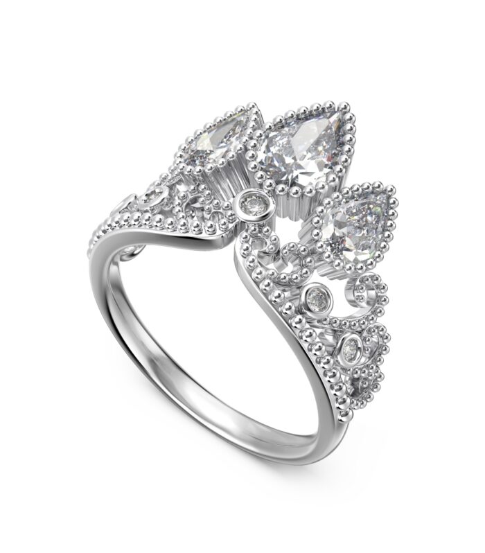 Regal Mirage - 925 Sterling Silver Crown Ring