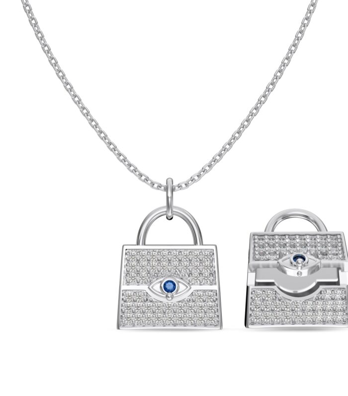 Sterling Silver Mini Bag Locket Necklace