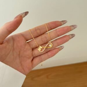 Infinity Bloom Necklace - 925 Sterling Silver - Gold Plated - Alternate View