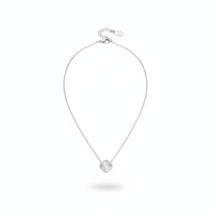 Dainty Sterling Silver Lucky Clover Pendant Necklace - Textured Finish ?✨