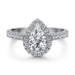 925 sterling silver rhodium-plated eternity band with dew-shaped zircon stone