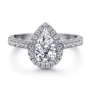 925 sterling silver rhodium-plated eternity band with dew-shaped zircon stone