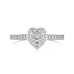 925 Sterling Silver Rhodium-Plated Heart-Shaped Eternity Band Ring for Women