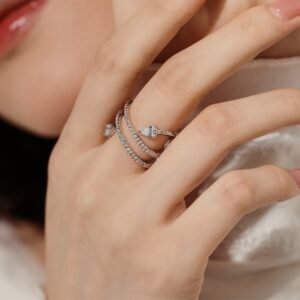 Eterna Layers – 925 Sterling Silver Zirconia Eternity Ring - Alternate View