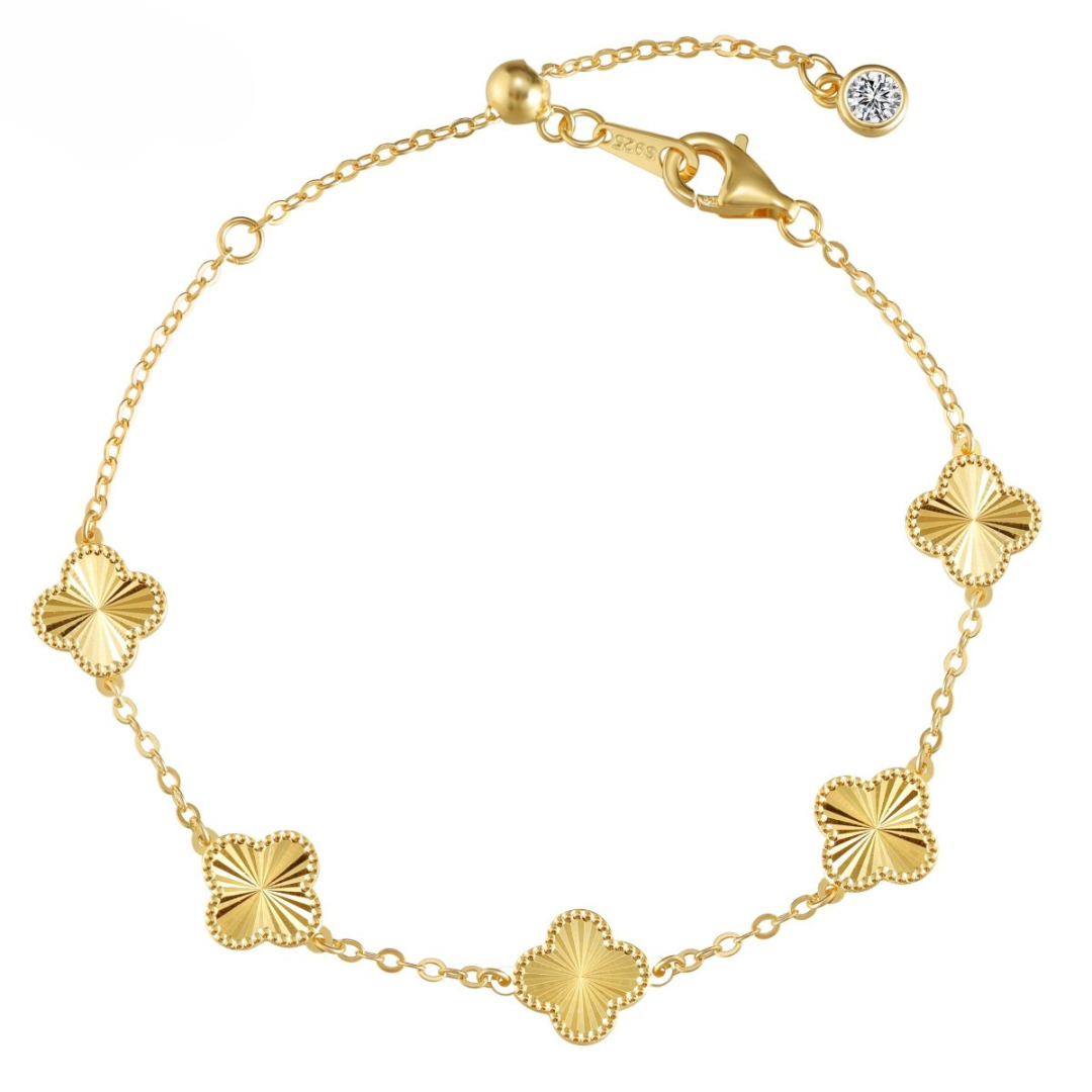 18K Gold-Plated 925 Sterling Silver Clover Essence Bracelet