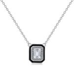 Lusso Nero Pendant – 925 Sterling Silver Emerald Cut Zirconia"