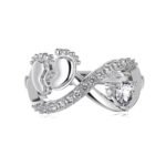 Best Mother's Gift - Footprint Heart Shaped and Eternity Band Infinity Ring