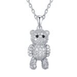 Sterling Silver "Sparkle Bear" Pendant Necklace