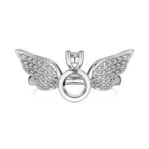 Halo Wing Embrace 925 Sterling Silver Ring - Alternate View