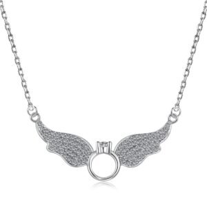 Halo Wing Embrace Necklace - 925 Sterling Silver