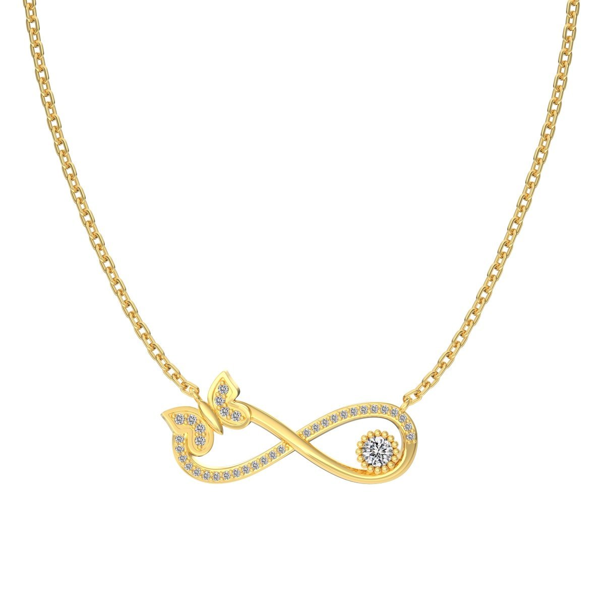 Infinity Bloom Necklace - 925 Sterling Silver - Gold Plated