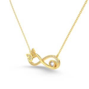 Infinity Bloom Necklace - 925 Sterling Silver - Gold Plated - View 3