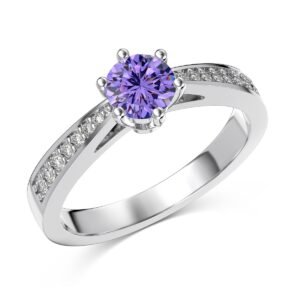 Solene Amethysté - 925 Sterling Silver Solitaire