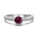 Solene Rouge - 925 Sterling Silver Solitaire Ring