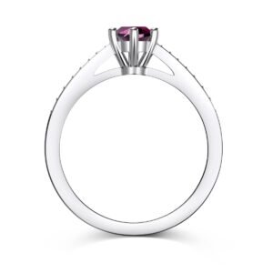 Solene Rouge - 925 Sterling Silver Solitaire Ring - View 3