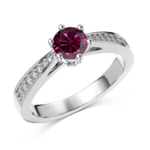 Solene Rouge - 925 Sterling Silver Solitaire Ring - View 4