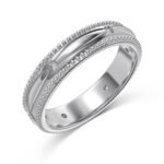 Crownline Grace – 925 Sterling Silver Band with CZ Accents and Beaded Detailing