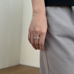 Halo Wing Embrace 925 Sterling Silver Ring - View 3