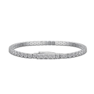 925 Sterling Silver Tennis Bracelet Paved With Zircon Diamond for Women 3mm