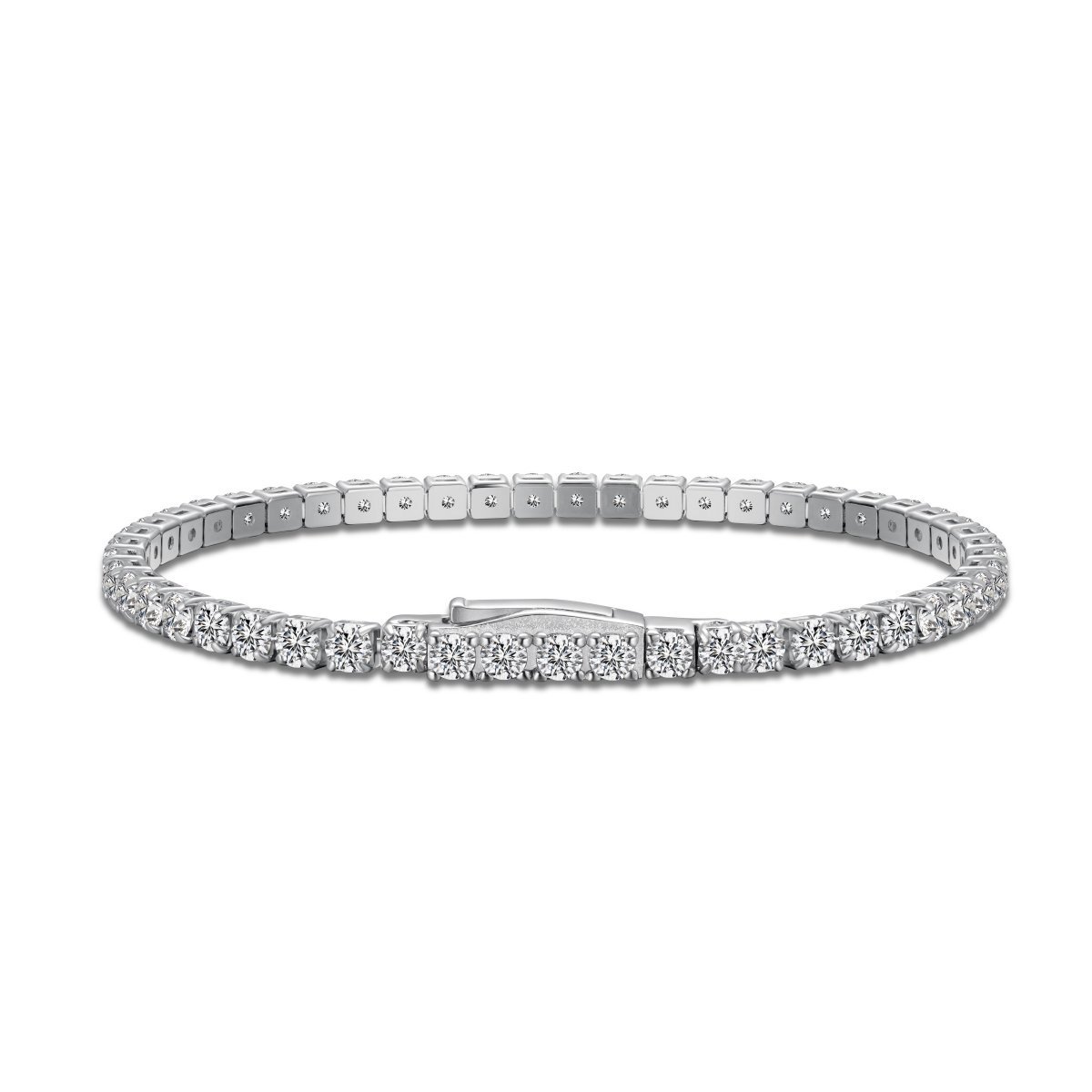 925 Sterling Silver Tennis Bracelet Paved With Zircon Diamond for Women 3mm