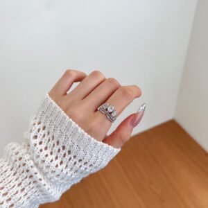 Regal Mirage - 925 Sterling Silver Crown Ring - View 2