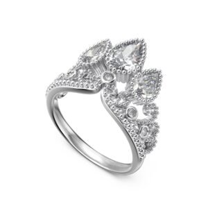 Regal Mirage - 925 Sterling Silver Crown Ring - View 1