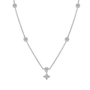 Christmas Lucky Clover – S925 Silver Link Chain Four Leaf Clover Necklace