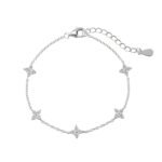 Clover Charm – S925 Silver Link Chain Four Leaf Clover Zircon Bracelet