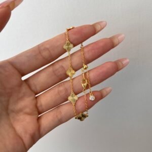 18K Gold-Plated 925 Sterling Silver Clover Essence Bracelet - Alternate View