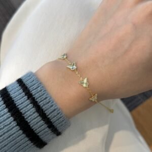 Grace in Gold – The 18K Gold-Plated Butterfly Essence Bracelet - View 3