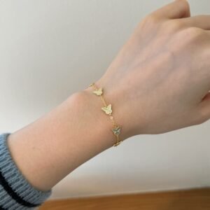 Grace in Gold – The 18K Gold-Plated Butterfly Essence Bracelet - View 5