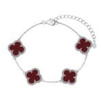 Silver Clover Essence: 925 Sterling Silver Luck Bracelet