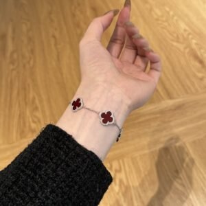 Silver Clover Essence: 925 Sterling Silver Luck Bracelet - View 3