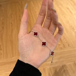 Silver Clover Essence: 925 Sterling Silver Luck Bracelet - View 4