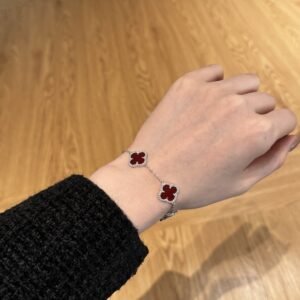 Silver Clover Essence: 925 Sterling Silver Luck Bracelet - View 6